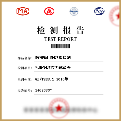 防扭繩用鋼絲繩檢測